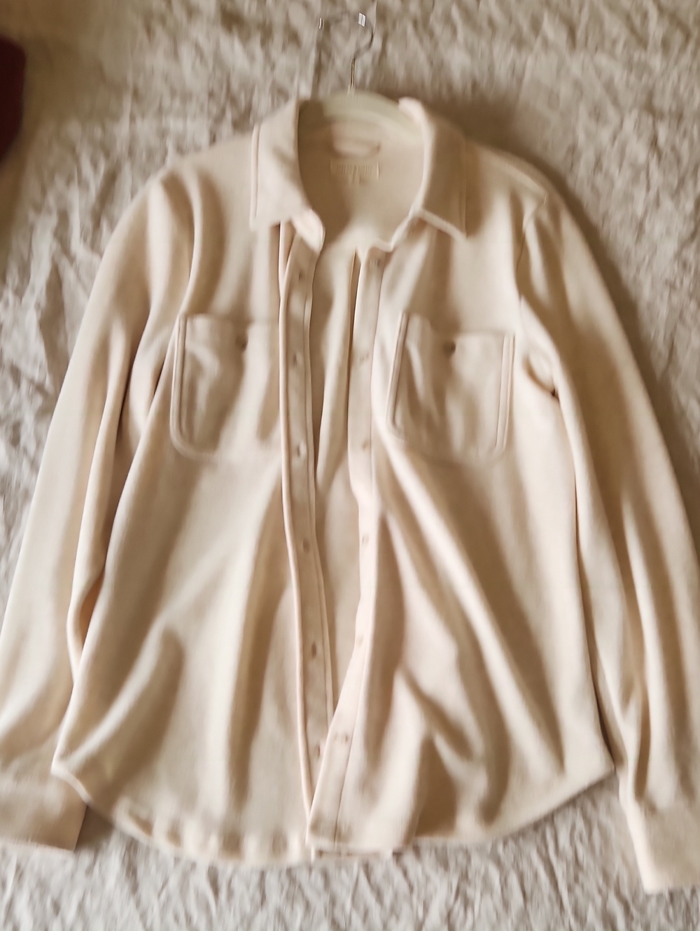Thread & Supply Cream Button-Up Utility Jacket